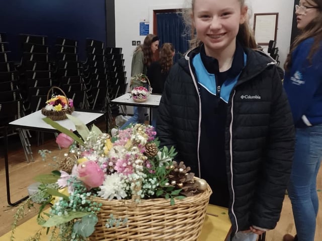 Samantha Dunlop who took part in the Kells and Connor YFC Antrim floral art heats. Picture: Submitted