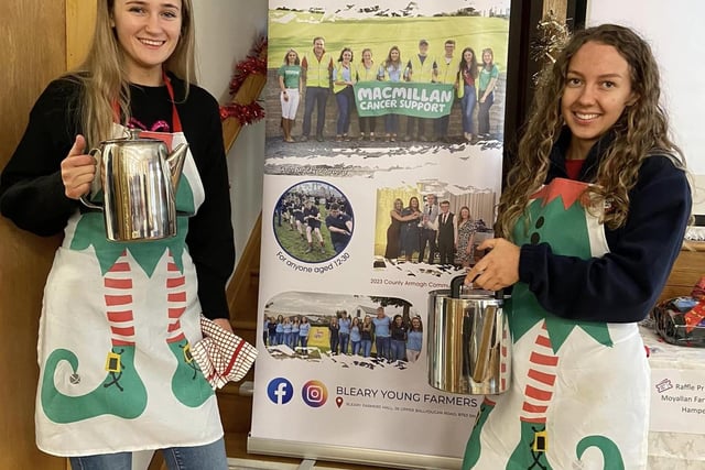 Sarah Jane Meredith and Emily Hamilton supporting the festive coffee morning. Picture: Submitted