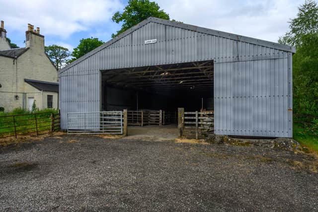 Auchreoch benefits from a useful agricultural shed near the public road with a single in-bye paddock which has been used for sheep handling. (Pic: Galbraith)