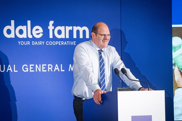 Dale Farm Chair Fred Allen addresses the 2023 Dale Farm AGM