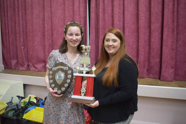 Laura Patterson receiving her awards from Shannen Vance