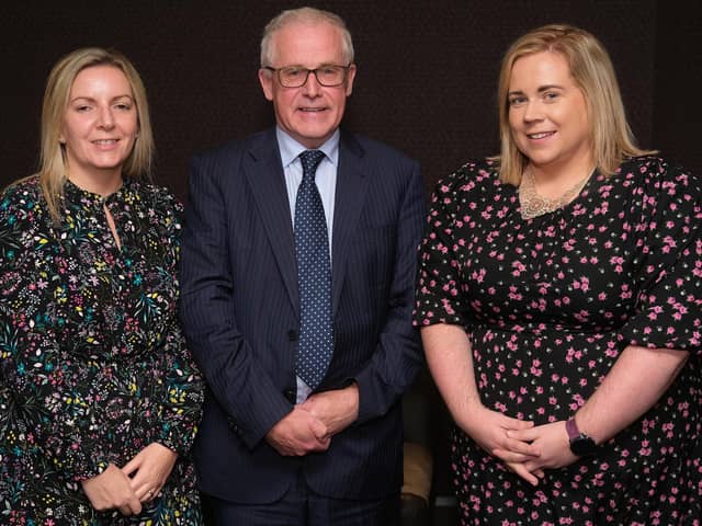 Pictured at the Northern Ireland Food Chain Certification AGM in Lisburn are from left: Daphne Brennan, Compliance Manager, NIFCC; Robert Downey, Inspections Manager, NIFCC and Catherine O'Melvena, Inspections Manager, NIFCC. Photograph: Columba O'Hare/ Newry.ie