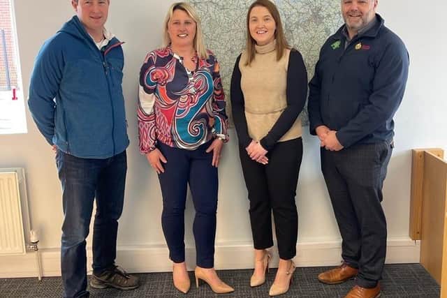Group manager Avril Macauley, UFU membership director Derek Lough and NE Armagh group chairman Richard Dunlop, welcome Gemma Stewart, new group manager for the NE Armagh group.