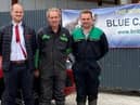Aaron Muldew representative from sponsors Mason Animal Feeds with James and Sam Martin. (Pic: NI Blue Cattle Club)