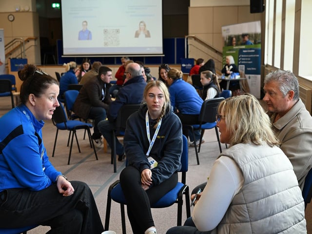 CAFRE Senior Lecturer Shelley Stuart discussed study options with potential students and their parents at the Equine Open Day.