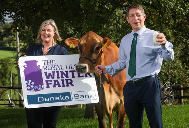 Rhonda Geary, RUAS and Rodney Brown, Danske Bank look forward to this year’s Royal Ulster Winter Fair.