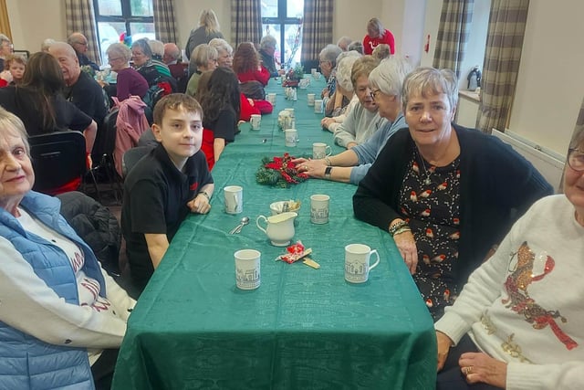 Enjoying the Meet and Munch Club Bushmills christmas dinner with pupils from Bushmills Primary school also attended.  Picture: Jemma McLaughlin /McAuley Multimedia