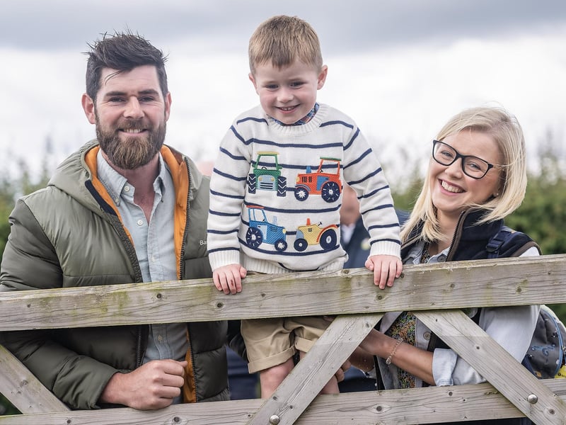 Mark, Cleland and Lauren Finlay on Castlescreen Farm