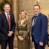 Ulster Farmers’ Union President, David Brown (left) with Young Farmers’ Clubs of Ulster Chief Executive Officer, Gillian McKeown and Young Farmers’ Clubs of Ulster President, Peter Alexander.
