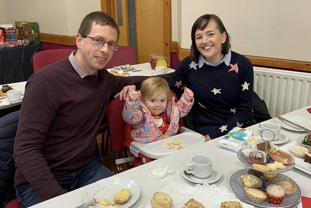Club president John Harrison and family supporting the festive coffee morning. Picture: Submitted