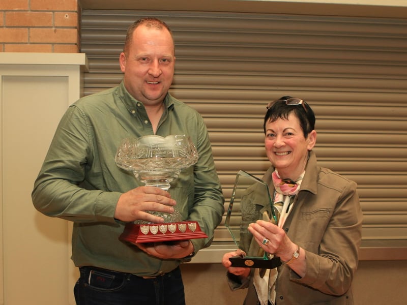 Jonny Hazelton, Crystal Bowl winner from the National Show held at Clogher with Ranfurly Lady Diana 41st, kindly presented by Ruth Montgomery, Clogher Valley Show secretary.