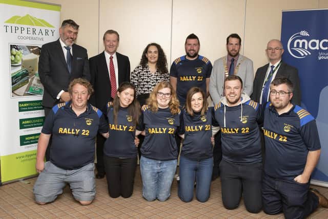 North Tipperary 2022 Rally committee pictured with William Ryan, chair of Tipperary Coop, John Daly, CEO of Tipperary Coop, Macra president, John Keane, Macra CEO, Mick Curran, Macra national chair, Caroline O'Keeffe at the launch of this year's annual conference/rally
