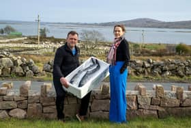 One of Ireland’s leading producers of organic salmon, Connemara-based Cill Chiaráin Éisc Teoranta (CCET), has completed a substantial €543,000 investment aimed at future-proofing the business and protecting local jobs. Pictured are Gerard Madden, Operations Manager and Bridie Casey, financial controller near the factory site in Kilkieran, Connemara. Picture: Submitted