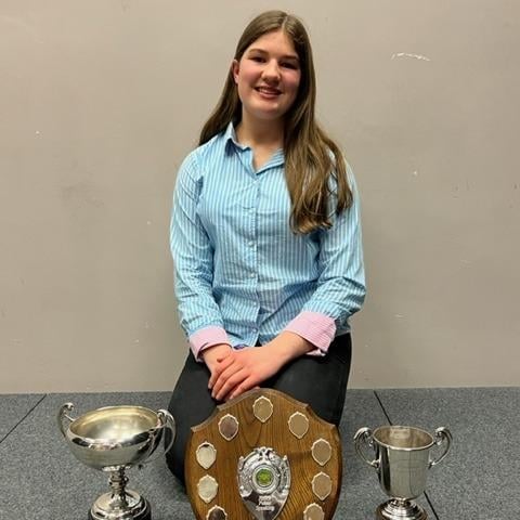 Junior Public Speaking, J A Weir Cup for Beef Judging and Best all round Junior Stock Judger - Catherine Hanna. Picture: Rathfriland YFC