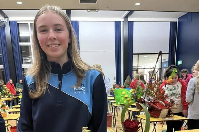 Sophie Bonnar who took part in the Kells and Connor YFC Antrim floral art heats. Picture: Submitted