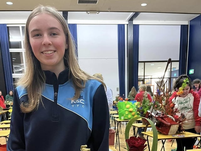 Sophie Bonnar who took part in the Kells and Connor YFC Antrim floral art heats. Picture: Submitted