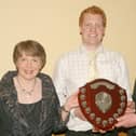 Young stock person award was presented to Chris Weatherup, who is seen with Robert and Lorna Forde. Picture: Farming Life archives/Kevin McAuley