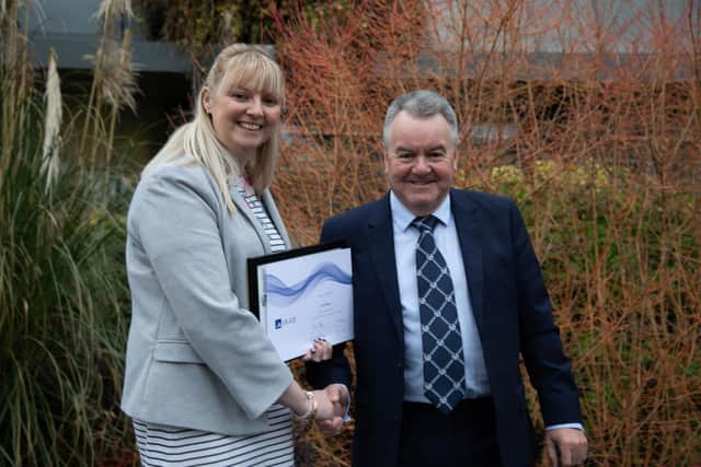 Alan Hutcheon with top student Jenna Ballantyne. Picture: Submitted
