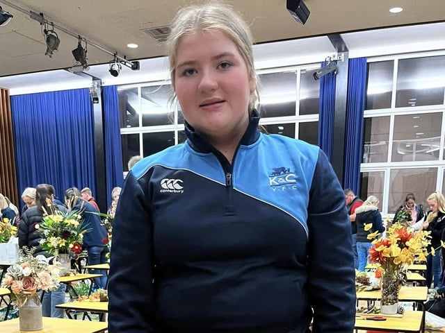 Gemma Fry who took part in the Kells and Connor YFC Antrim floral art heats. Picture: Submitted
