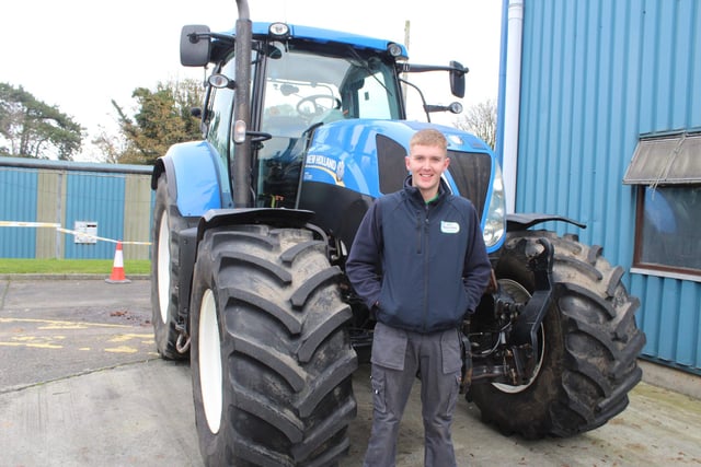 Thomas Gilliland was first to arrive for the Fane Valley tractor run last Saturday, with almost 100 tractors and lorries taking part.