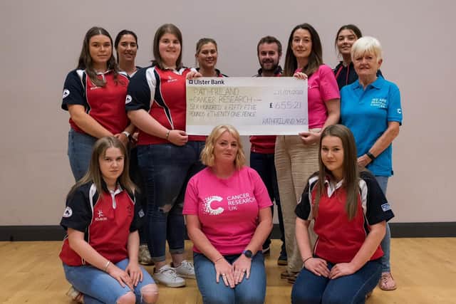 Rathfriland YFC who presented Cancer Research with a donation of £655.21 on their first meeting of 2023/2024. Picture: YFCU