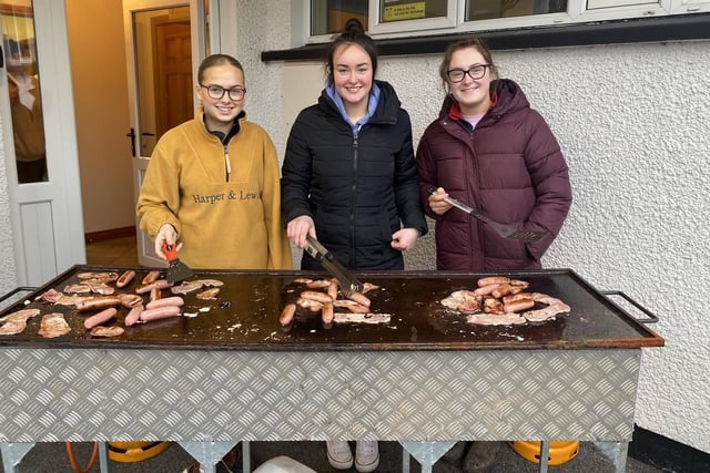 Ellie-May Johnston, Rebecca and Sarah Clarke at Seskinore YFC's recent Big Breakfast which was held in Saturday, March 9. Picture: Seskinore YFC