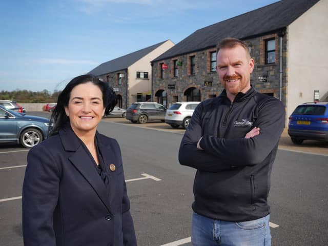 Patrick Hughes, owner of Clonoe Village Business Park, pictured with Mary O'Neill, business development manager at Ulster Bank. Pic: Aaron McCracken