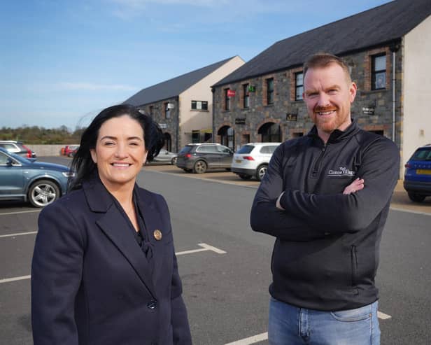 Patrick Hughes, owner of Clonoe Village Business Park, pictured with Mary O'Neill, business development manager at Ulster Bank. Pic: Aaron McCracken