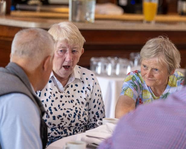 Sandra Bayne and Margaret Hammilton pictured at the Tirlán Retired Supplier Breakfast held at the Lakeside Manor Hotel, Virginia, Co. Cavan, ahead of the Virginia Show. Photo: Finbarr O’Rourke