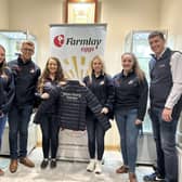 Bleary YFC members Jane May, Ben Allen, Helen Laird, Zoe Maguire, Amy Ritchie and a Farmlay Eggs representative. Picture: Bleary YFC
