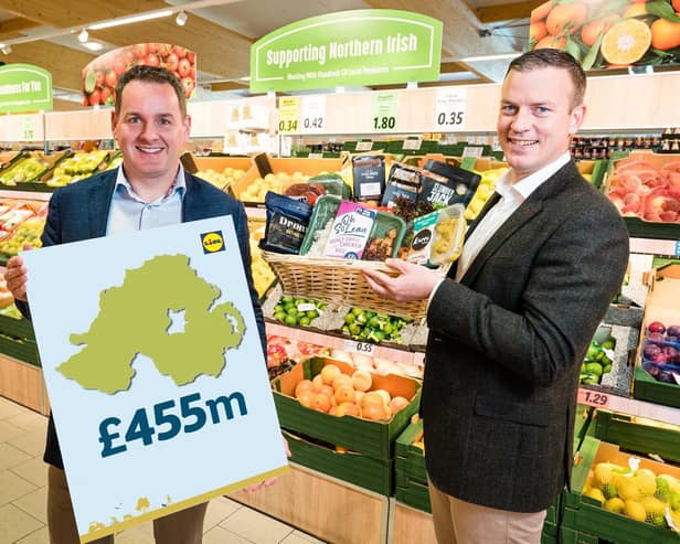 Ivan Ryan, Regional Managing Director, Lidl Northern Ireland and J.P. Scally, Chief Executive Officer of Lidl Ireland and Lidl Northern Ireland. Pic: Elaine Hill