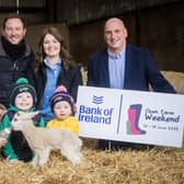 Pictured on Craighall Farm, Antrim to launch Bank of Ireland Open Farm Weekend 2023 are Richard Primrose Bank of Ireland UK Agri-Business Manager, William and Claire Clark from Craighall Farm, Ulster Farmers’ Union Deputy President John McLenaghan and Sadie, Freddie and Evie Morton. Craighall Farm is one of 20 farms participating in this year’s event over Father’s Day weekend 16-18 June.