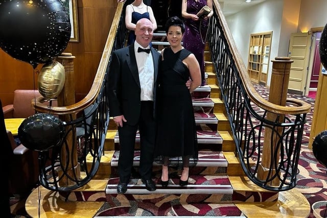 Philip Singleton and Elaine Trimble at the Tynan and Armagh Foxhounds hunt ball