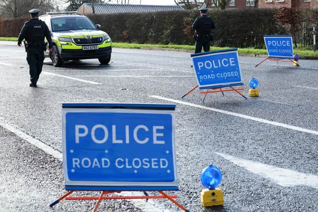 Major road closed after a collision between a lorry and a telegraph pole