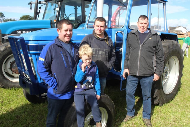Attending the Ballyward Vintage Day (from left) Mark Hanna, Mark McKibben, Matthew and Terry Pritchard