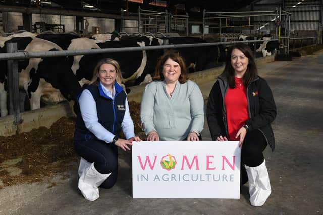 CAFRE senior dairy technologist Judith McCord, UFU rural affairs chair Denise Kelso and UFU policy officer Sarah Morell. Pic: UFU