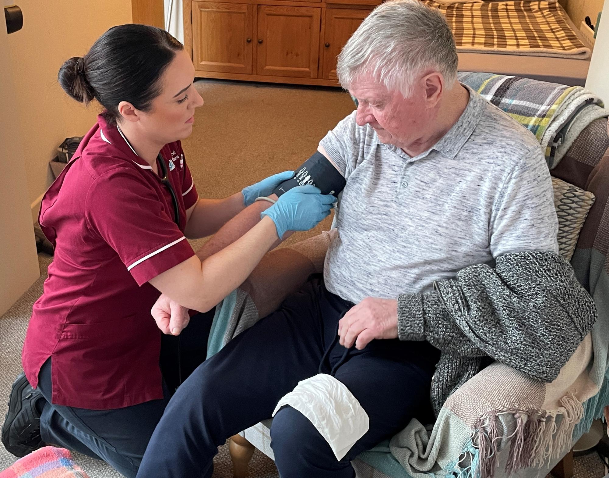Community Stroke Nurse, Jacqueline Quinn with Hugh