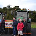 Organising Committee for Ballinrees Community and Culture Society read for their annual charity tractor run, from left, Mervyn Dallas, Glenn Kerr (chairman) Jonathan Kerr, Samuel Sloan (secretary) Edwin Calvin, Helen Sloan, Samuel Calvin. (Pic: Freelance)