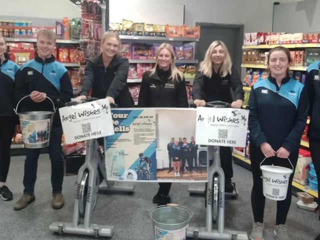Cycling in aid of Angel Wishes in SuperValu Kells