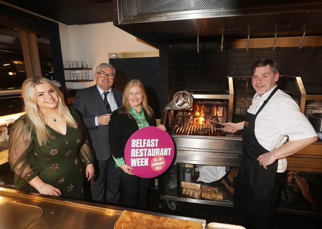 It’s hot in the kitchen as Belfast Restaurant Week 2023 is launched. Charlotte Irvine, Linen Quarter, Damien Corr, Destination CQ, and Kathleen McBride of Belfast One, are joined by Saul O’Reilly in the kitchen of Taylor and Clay ahead of the initiative which takes place across Belfast City Centre from 20 to 26 February. www.belfastrestaurant.org