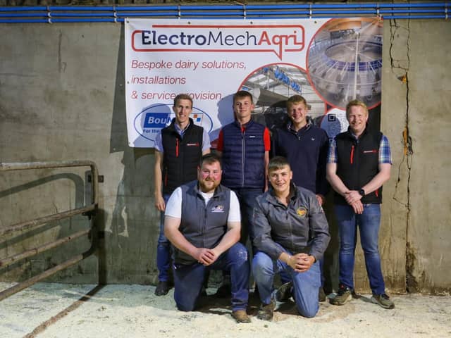Some of NI HYB members with Gary Mclean and Scott Armstrong, Electromech Agri