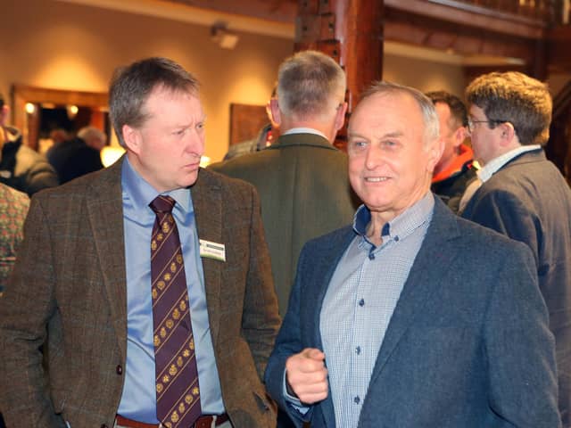UGS Treasurer Neville Graham pictured chatting with UGS Past President Denis Minford. Pic: McAuley Multimedia