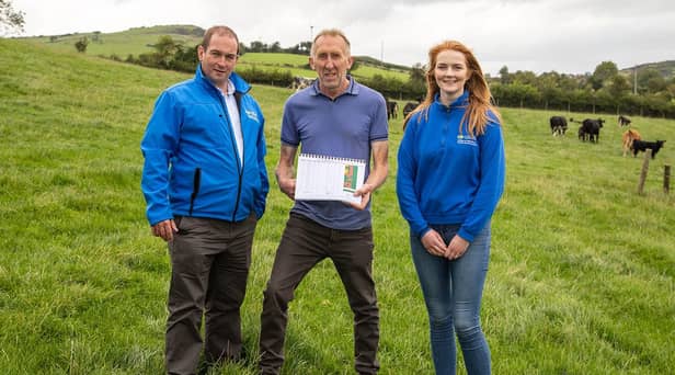 John Milligan with Andrew Thompson (CAFRE) and Emma Neville (CAFRE) reviewing SNHS Soil Analysis Results in preparation for TDF Event on Tuesday 26th September. (Pic: CAFRE)