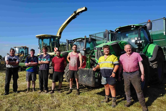 Alan Ross and the crew from Ross Agri, Ballyhooly, Cork. (Pic: TG4)