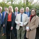 Pictured at the announcement that Irish Soil Expert Consortium (ISEC) will undertake analysis of approximately 90,000 soil samples from Irish farms over the next year on behalf of the Department of Agriculture, Food and Marine were Minister for State for Land Use and Biodiversity, Senator Pippa Hackett along with representatives from the organisations who make up ISEC (left to right) Colin Donnery of FRS, Seamus O’Mahony of Dairygold, Minister Hackett, Pat Murphy of Teagasc, Michael Murphy of Southern Scientific Services Limited, ISEC Chairman, Michael Cronin and Karen Kenny of FBA Laboratories. (Pic: E O`Daly -Outdoor Studio)