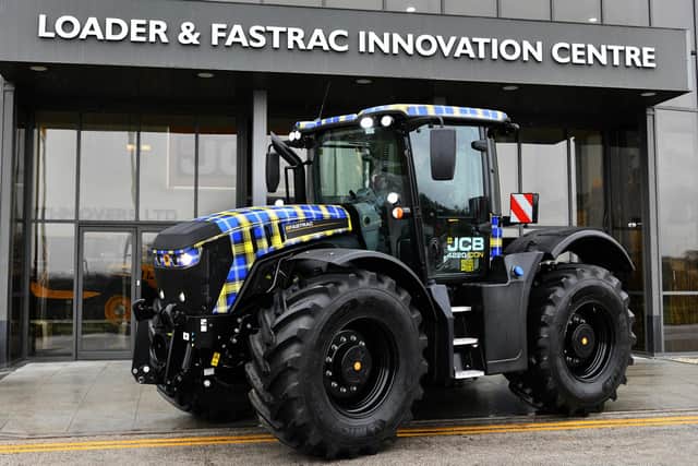 The blue and yellow tartan tractor will make starring appearances at major agricultural shows and rugby games. (Pic: John Taylor)
