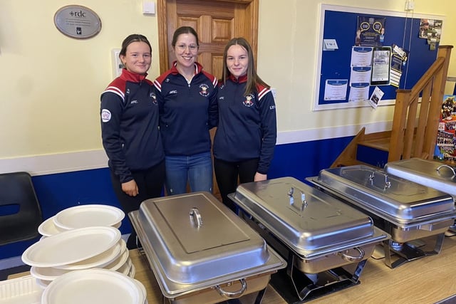 Sarah, Lynsay and Lucy Hawkes at Seskinore YFC's recent Big Breakfast which was held in Saturday, March 9. Picture: Seskinore YFC