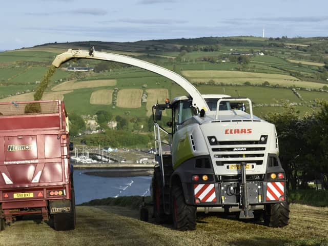 It has been a very busy week for Patton Contracts who have been out in the fields on the Glenarm Estate in Co Antrim chopping grass. Picture: William Logan
