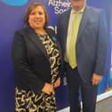 Fiona Carragher, Chief Policy and Research Officer, Alzheimer’s Society, with Health Minister Mike Nesbitt.