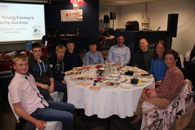Bleary YFC members at the club's very first charity dinner and auction in aid of Air Ambulance. Picture: Bleary YFC